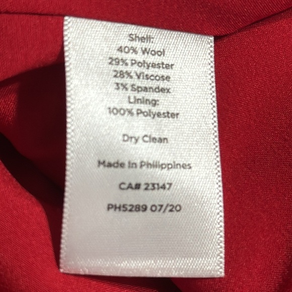 TALBOTS Womens Red Tartan Plaid Wool Blend Flounce Hem Sheath
Dress Size 16WP 16 - Picture 9 of 11